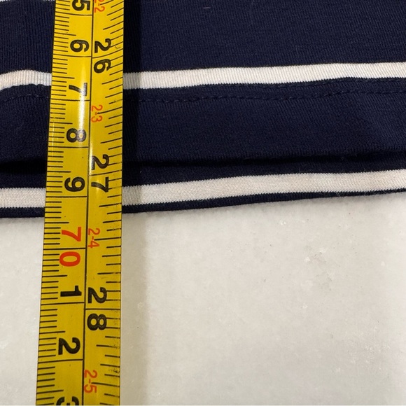 Lauren Ralph Lauren Women’s Large Navy Blue/white Striped Turtleneck Top - Picture 6 of 7
